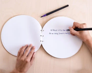 كتاب ضيوف لحفل استقبال المولود الجديد من Pafu للبنات والأولاد كتاب بإشارة خشبية مع صفائح فارغة كهدية تذكارية للأمهات - Product Image 6