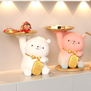 Top Rhyme Little Bear Storage Tray Standing Type Painted Multifunction Home Decoration Craft - Product Image 2