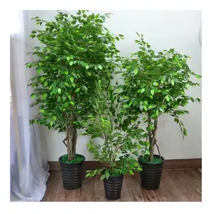 Faux Planten Indoor Goedkope Plastic Realistische Huilende Vijg Bonsai Boom Kunstmatige Benjamin Ficus Plant Bonsai Boom Decor