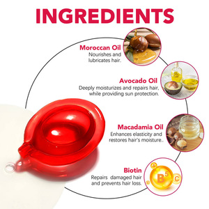 Private Label Veganistische Hydraterende Haar Serum <span class=keywords><strong>Capsules</strong></span> Gember Doordrenkte Keratine Zijde Proteïne Vitamine B5 Versterking Van Biologisch Haar - Product Image 3