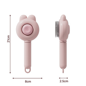 うさぎ耳型PPセルフクリーニングマッサージコームブラシ 猫と犬用グルーミングツール - Product Image 6