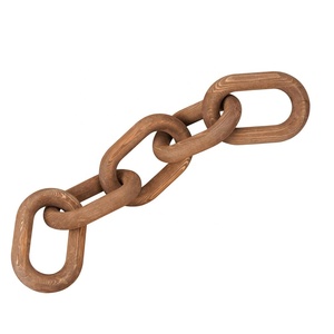 Stile Boho fattoria 5 catena di decorazione a maglia in legno decorativo intagliato a mano maglia a catena artigianato legno legno nodo decorazione - Product Image 1