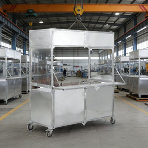 Carrito de Remolque Plegable Compacto de Acero Inoxidable con 4 Ruedas, Resistente a la Oxidación, para Venta de Café, Helados, Hot Dogs, Dulces, Bocadillos y Papas Fritas - Product Image 2