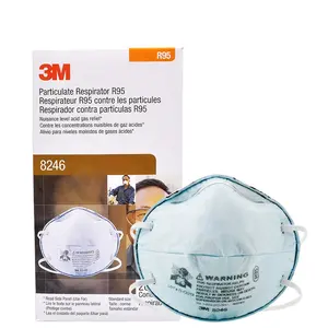 3 m yarım yüz maskesi Anti asit gaz klor gazı partikül maskesi R95 8246, 20 adet/kutu