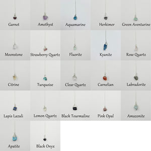 Collar personalizado de piedras preciosas, joyería de cristal de cuarzo crudo, colgante del <span class=keywords><strong>zodiaco</strong></span> de piedra Natural bohemio - Product Image 6