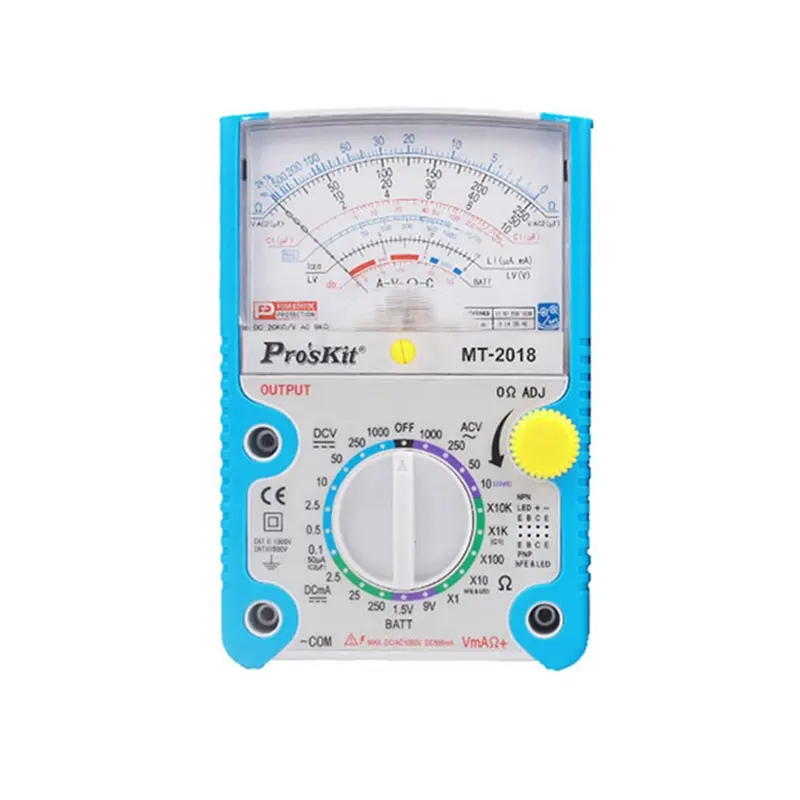 MT-2018 Analog Multimeter Protective Function Analog Multimeter Safety Standard Professional Ohm Test Meter DC AC VoltageTester