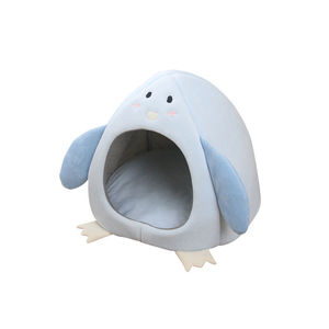 Pet House Cat <b>Nest</b> Round Semi Enclosed Plush <b>Bed</b> For Small Medium Cats Soft Cozy Pet <b>Bed</b> With Cute Design - Product Image 5