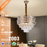 Ventes chaudes OEM/ODM : Lustre moderne en cristal pour chambre à coucher, luminaires suspendus de luxe pour salle à manger