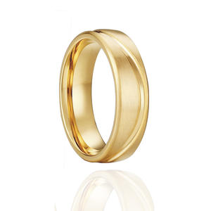 Vente en gros de bagues en acier inoxydable plaqué or 18 carats, bijoux fins, alliances pour amoureux, bagues de fiançailles assorties, cadeau de <span class=keywords><strong>couple</strong></span> - Product Image 5