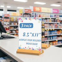 Support de présentation de panneaux publicitaires personnalisables pour bar, avec base en bois et plastique, idéal pour les microbrasseries