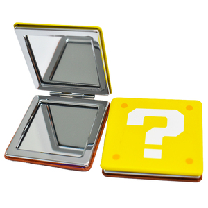 Tùy chỉnh thiết kế hai mặt thắp sáng Magnifying có thể gập lại PU nhỏ gương 7cm dia nhỏ gọn tay Túi trang điểm gương ưa thích - Product Image 1