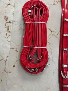 Ensemble de harnais de conduite pour cheval en PVC rouge avec collier et laisse - Product Image 2