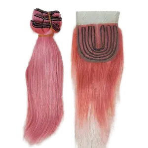 Beautiful Pink Hair Extension Holder Suction Human Hair Extension Factory Customize