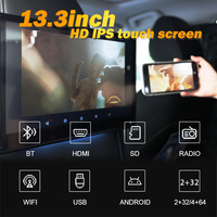 Monitor de Reposacabezas para Automóvil con Pantalla Grande de 13.3/12.5 Pulgadas, 4K, Instalación y Descarga de Software APK, Smart TV
