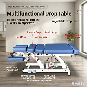 Table de chiropratique électrique silencieuse avec pédale de réglage de la hauteur, lit de traitement d'ostéopathie et de physiothérapie pour ajustement de la colonne vertébrale - Product Image 5