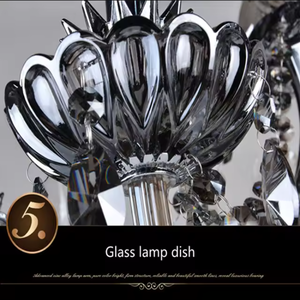 Lustre de bougie en cristal gris 24 ampoules de haute qualité pour salon Europe - Product Image 6