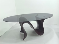 Meubles de jambe de salon Base de table à manger tulipe en fibre de verre ovale de qualité de luxe noire ou blanche pour table à manger tulipe