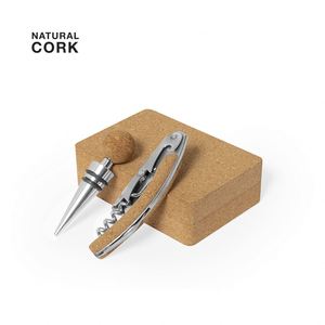 Ensemble tire-bouchon et bouchon de vin en acier inoxydable avec gravure de logo OEM, fermeture magnétique, pour bar à boissons, en étui en liège, vente en gros - Product Image 4