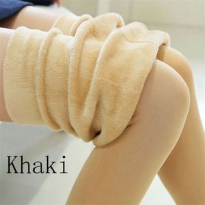 K1369 Women Mid Waist Casual Woven Thick Fur Warm Winter Leggings 400g Spandex/Nylon Pants Anti-Bacterial Ankle-Length Letter - Product Image 3