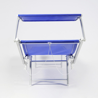 Chaise longue de plage portable de haute qualité pour l'extérieur avec pare-soleil en Teslin, lit de camping pliable réglable, chaise longue de camping