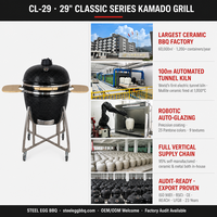 Barbecue Kamado SEB 29 pouces en céramique, fumoir au charbon de bois, certifié CE LFGB, fabricant de barbecues en gros