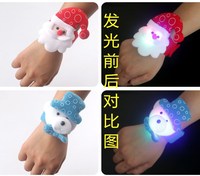 LED Jouets de Noël Anneau à main Père Noël Bonhomme de neige Cercle lumineux Cadeau de Noël pour enfants Bracelet à claquer Jouet