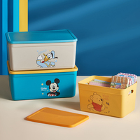 Bac de rangement empilable en plastique PP pour jouets d'enfants, motifs dessins animés (Fraise, Ours, Mickey), capacités multiples, pour chambre d'enfant