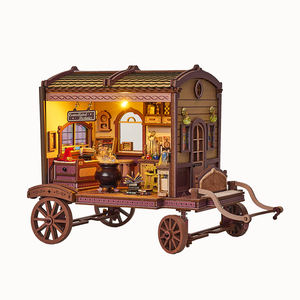 IIECREATE Maison miniature K-1084 Nouvelle carrosse mobile DIY Puzzle <span class=keywords><strong>en</strong></span> <span class=keywords><strong>bois</strong></span> 3D Maison de poupée pour adultes - Product Image 6