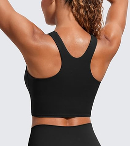 Canotte da allenamento da donna con collo alto e collo lungo con reggiseno sportivo imbottito con reggiseno integrato - Product Image 2