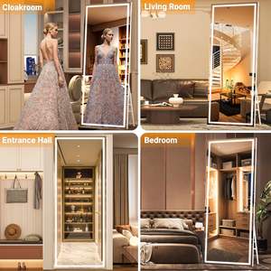 Espejo LED Winnice de 71 x 28 Pulgadas, Ajustable en Longitud, con Luces Atenuables, 3 Colores de Iluminación, Espejo de Pie para Cuerpo Entero - Product Image 6