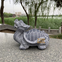 Statue de dragon et de tortue chinoise sculptée traditionnelle en pierre de marbre et de granit, avec pierre naturelle et surface polie
