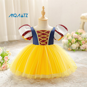 MQATZ Abito da Principessa Giallo come la Neve per Bambine, Design per Feste BXGZ018 - Product Image 1