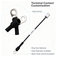 Capteur de température NTC à anneau avec faisceau de câbles personnalisé, connecteur 2 broches, thermistance à montage en surface, vente en gros d'usine OEM ODM