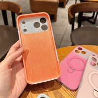 Funda Magnética de Silicona Líquida para Teléfono Móvil, Compatible con iPhone 17 16 15 14 Pro Max, Acabado Mate, con Soporte de Goma, Antigolpes