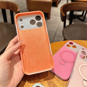 Funda Magnética de Silicona Líquida para Teléfono Móvil, Compatible con iPhone 17 16 15 14 Pro Max, Acabado Mate, con Soporte de Goma, Antigolpes - Product Image 4