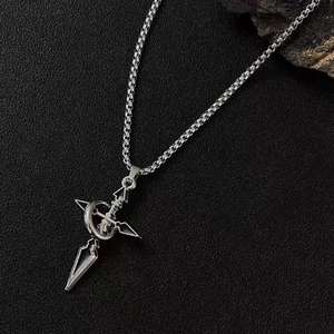 Collier tendance en chaîne de titane avec pendentif croix <span class=keywords><strong>Zero</strong></span> <span class=keywords><strong>Saber</strong></span> pour fans d'anime et bijoux de cosplay - Product Image 2