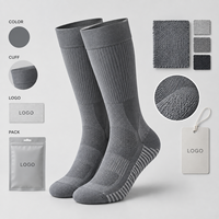 Chaussettes de compression de soutien en Spandex et Nylon, soutien uniforme du mollet, gris royal, soutien gradué, ajustement du bout du pied, gradation des tailles