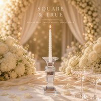 Support de bougie en cristal avec plateau carré, collier de fixation conique, base épaisse biseautée, bougeoir moderne pour la décoration de la maison et de la table
