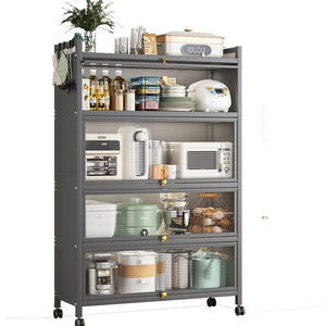 Gabinete de almacenamiento de despensa de 5 niveles con microondas para cocina, garaje, sala de estar para ropa, organización de herramientas, estantes para panaderos incluidos - Product Image 1