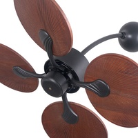 Ventilateur mural électrique de luxe de 32 pouces avec lames en bois massif de conception feuille, ventilateur mural avec télécommande