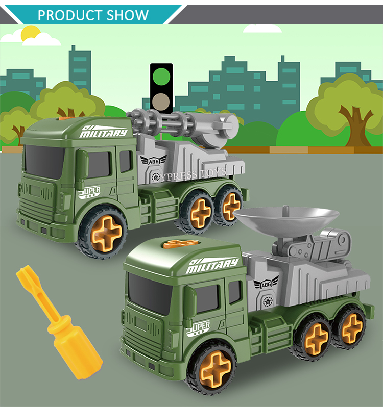 Wholesale Creative Military DIY Assembly Car Toys Take Apart Truck Toys
