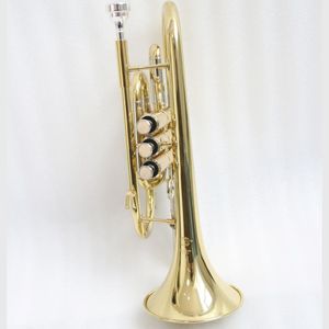 <span class=keywords><strong>Cornet</strong></span> de qualité supérieure en laiton laqué or, tonalité Si bémol, instrument pour étudiants - Product Image 3