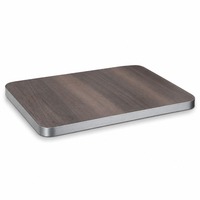 Table de restaurant commerciale rectangulaire en pierre frittée, aspect grain de bois, 40 mm d'épaisseur, moderne, durable, pour usage extérieur, salle à manger d'hôtel