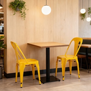 Nhà Cung Cấp Hàng Đầu Phong Cách Hiện Đại Vuông Và Vòng Bàn Ăn Với Cơ Sở Kim Loại Hpl Laminate Nhà Hàng Bàn Ăn Cafe Đồ Nội Thất - Product Image 1