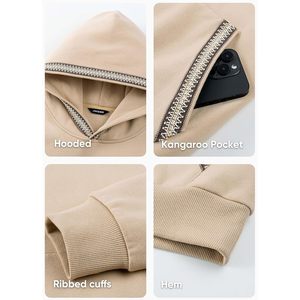 FOXA <b>Mens</b> Hoodie Pullover Cotton <b>Fleece</b> Hooded Sweatshirt Long Sleeve Casual Wear - Product Image 6