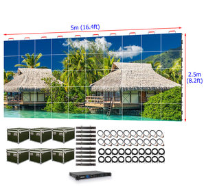 شاشة LED مقاس 5م × 2.5م للفعاليات، شاشة عرض LED بدقة P2.976، جدار فيديو LED للإيجار مقاس 16 قدم × 8 قدم، لوحة شاشة LED للمعارض - Product Image 1