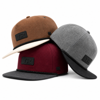 Premium OEM gepersonaliseerde wijnrode flat brim rope hat groothandel gestructureerde 5-panel streetwear snapback baseball cap voor heren