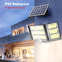 Nouveaux projecteurs solaires à LED avec détecteur de mouvement pour l'extérieur, avec télécommande, 3 modes pour jardin, patio et garage