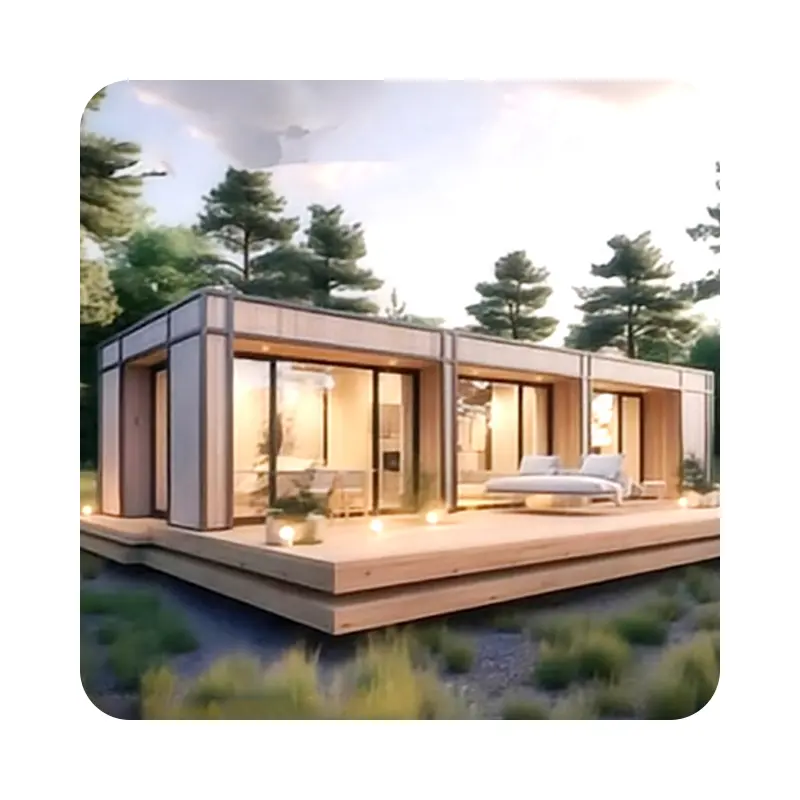 Low cost accommodation prefab light steel structure frame hotel prefabricated houses modular luxury villa for sale