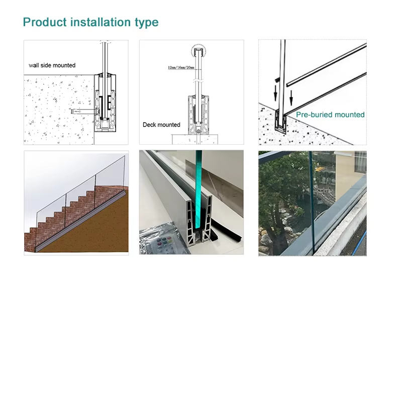 DDP America Outdoor Balcony Railing Aluminum U Channel Frameless Glass ...